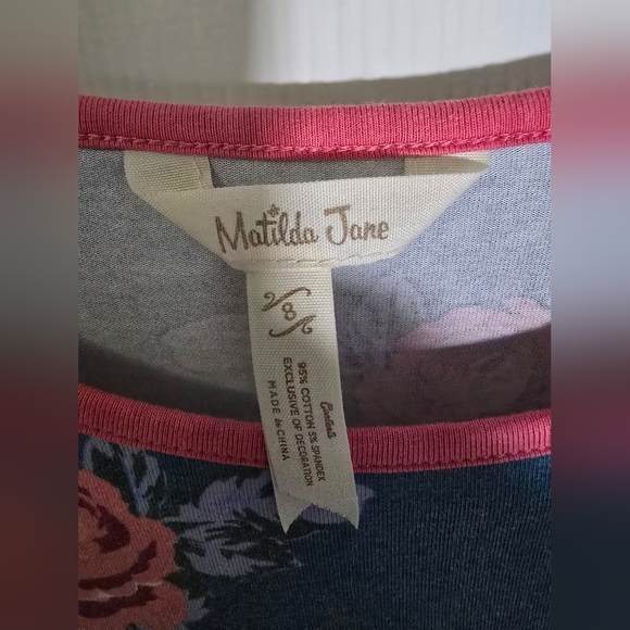 Matilda Jane Girls Blue Long Sleeve Floral Dress Size 8 - Picture 8 of 9